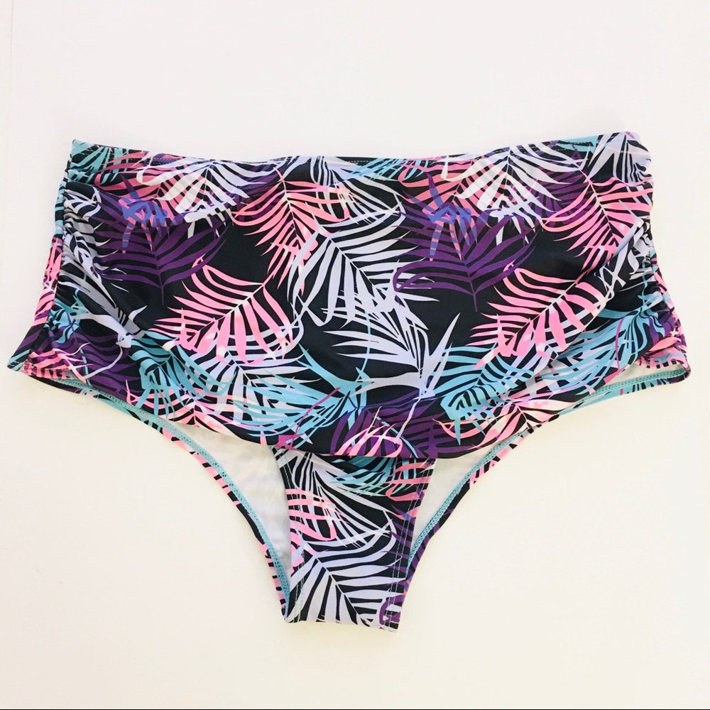 ⭐️ New Rosegal High Waist Palm Print Swim Bottoms 2X